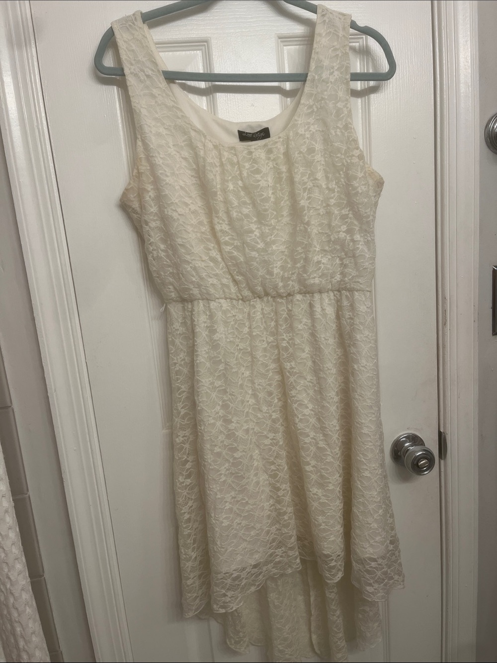 Love Reign Ivory Lace High-Low Dress